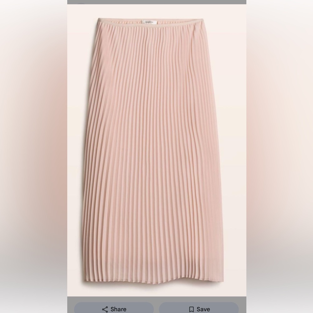 Babaton Pink Pleated Midi Skirt for Work